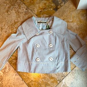 ✨✨Cute✨✨Anthropologie Daughters of the Liberation seersucker jacket